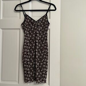Forever 21 Black and Cream Floral Mini Dress